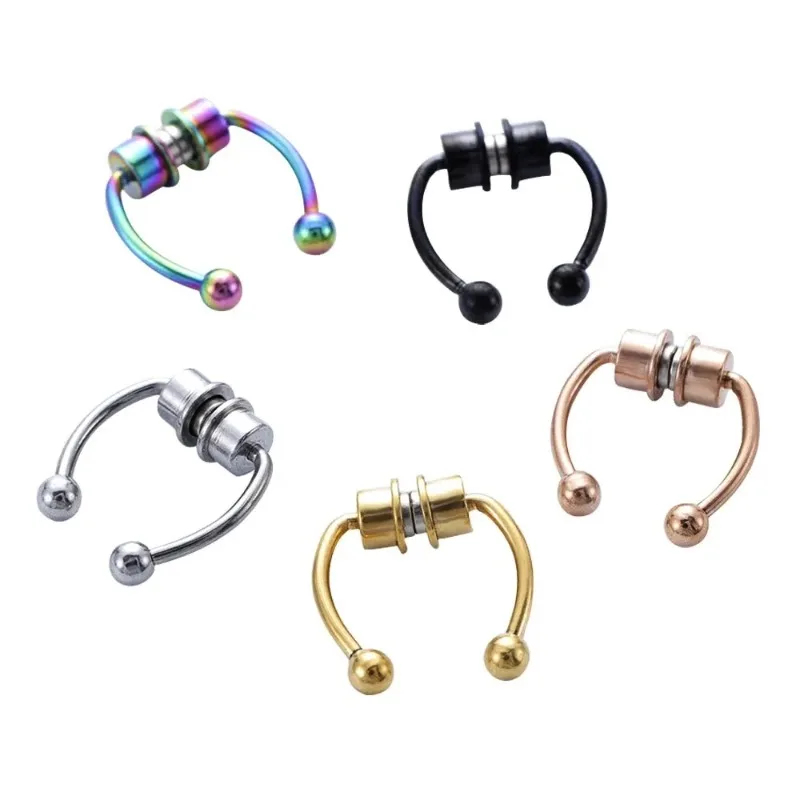 Body Jewelry Nose Studs - 1/2/3Pcs Fake Magnetic Nose Rings, Faux