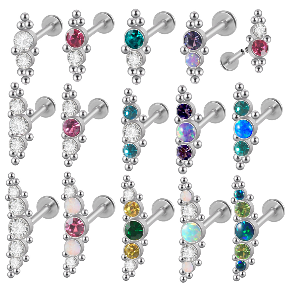 Cluster Stud Ear - 1PC 316L Surgical Steel 16G Cz