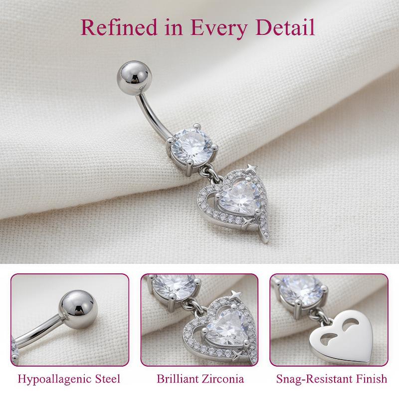 Body Jewelry Barbell - 1Pcs Exquisite Dangle Belly Button Ring