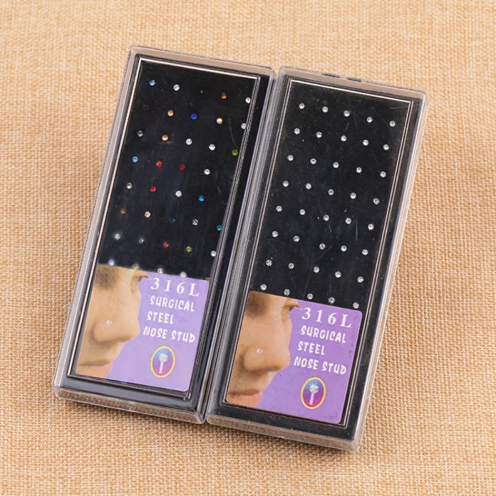 60pcs Nose Ring Set Stud Earri - Body Jewelry In Store recension och pris
