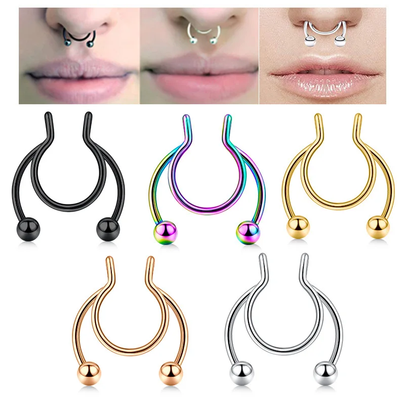 U Shaped Fake Nose Ring Hip Ho - Body Jewelry Nose Studs recension och pris