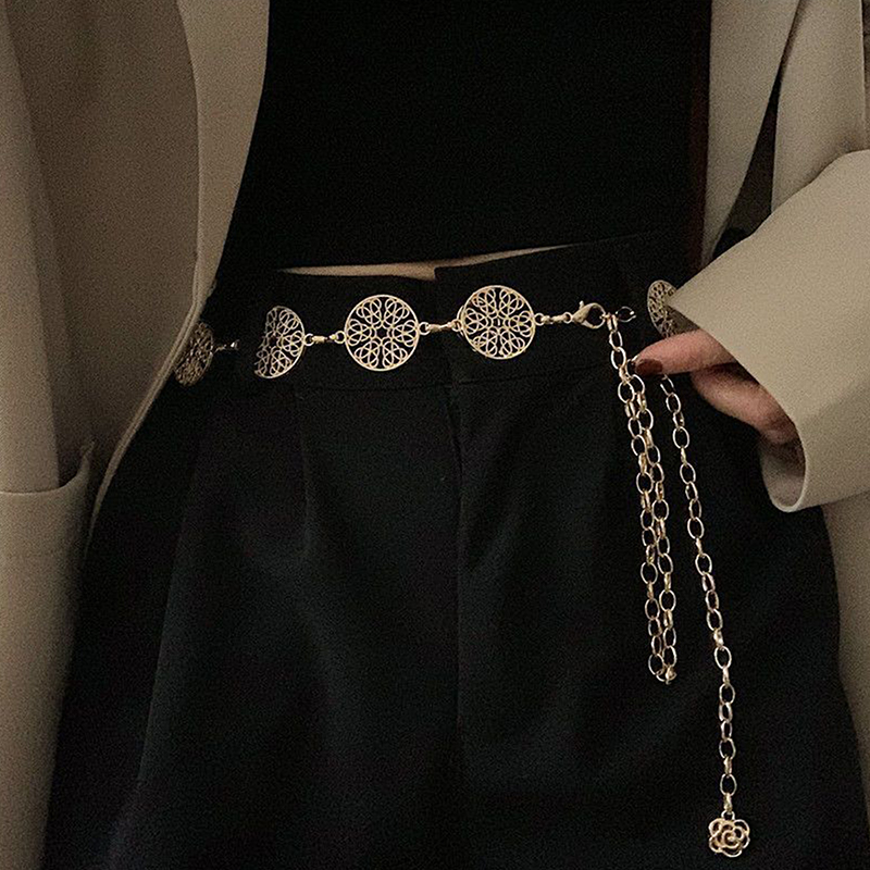 Elegant Round Metal Belt For W - Body Jewelry Dress recension och pris