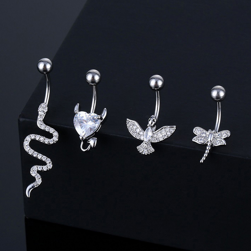 Crystal Belly Button Ring Anim - Body Jewelry Barbell recension och pris