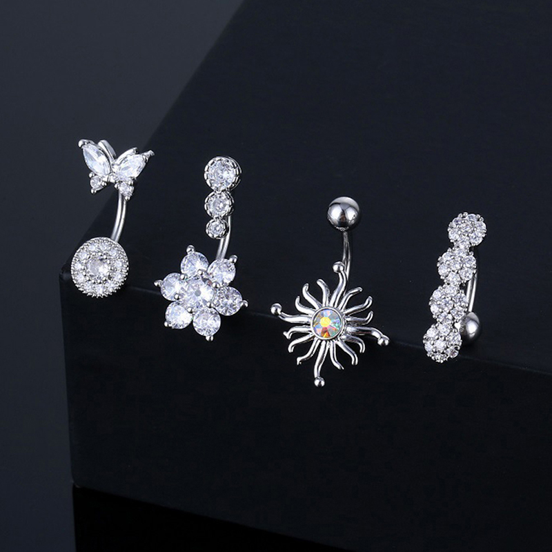 Crystal Belly Button Ring Anim - Body Jewelry Barbell recension och pris