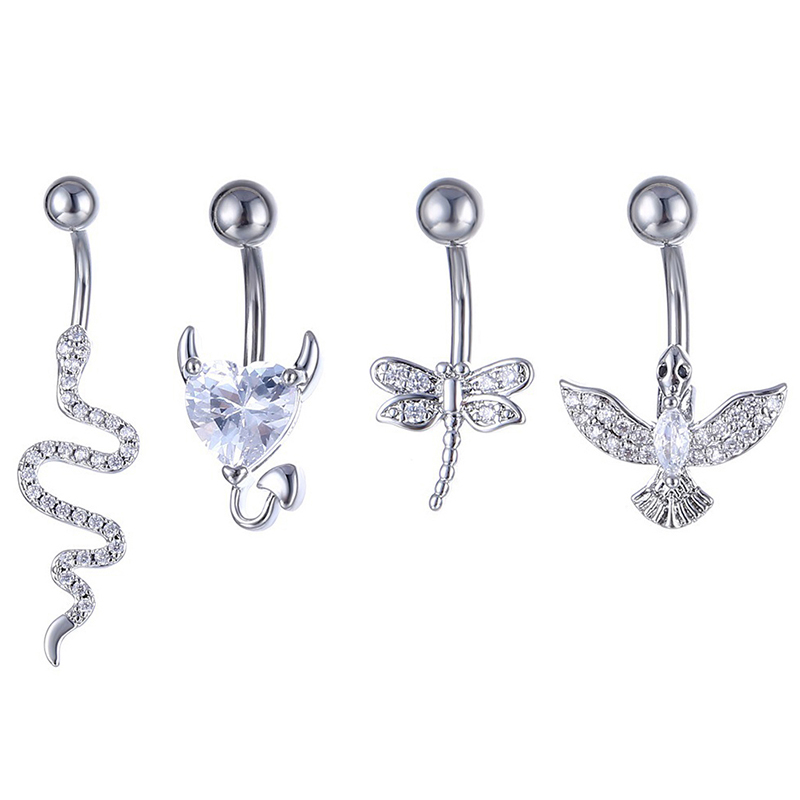Crystal Belly Button Ring Anim - Body Jewelry Barbell recension och pris