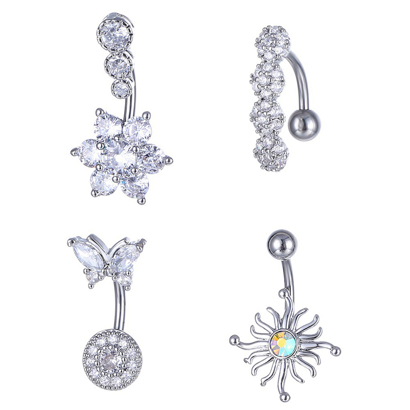 Crystal Belly Button Ring Anim - Body Jewelry Barbell recension och pris