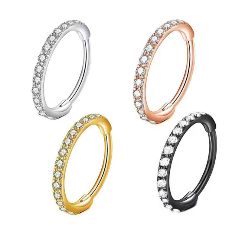 16G Clear CZ Nose Ring Hoop 31 - Body Jewelry Septum recension och pris