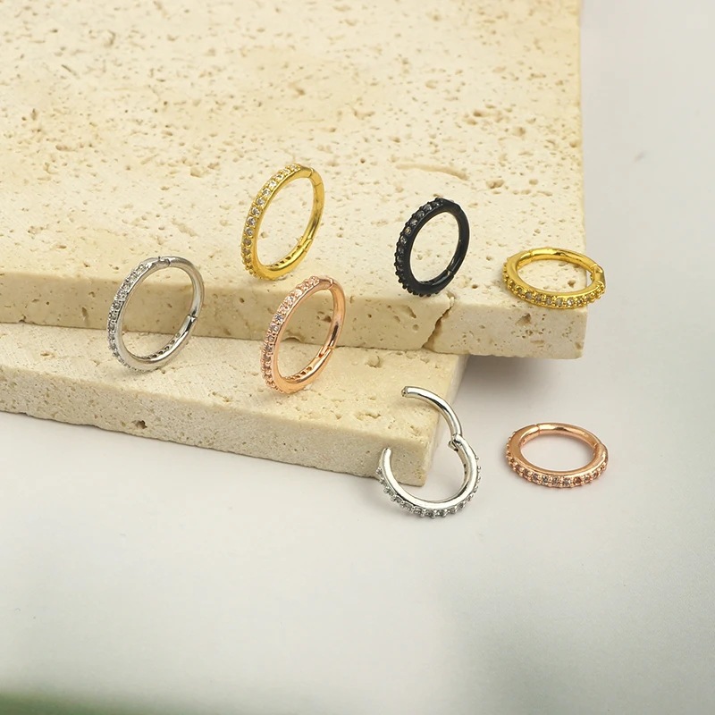 16G Clear CZ Nose Ring Hoop 31 - Body Jewelry Septum recension och pris