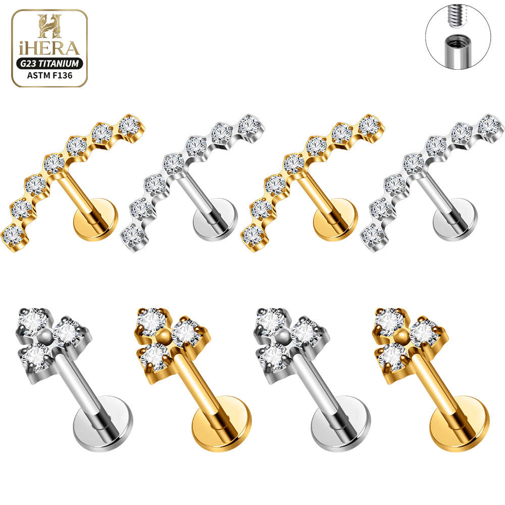 ASTM F136 Titanium Curved Clus - Cluster Stud Ear recension och pris