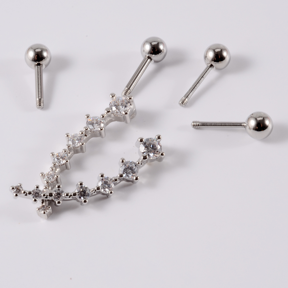 1PC Stainless Steel Cz Ear Tra - Body Jewelry Barbell recension och pris