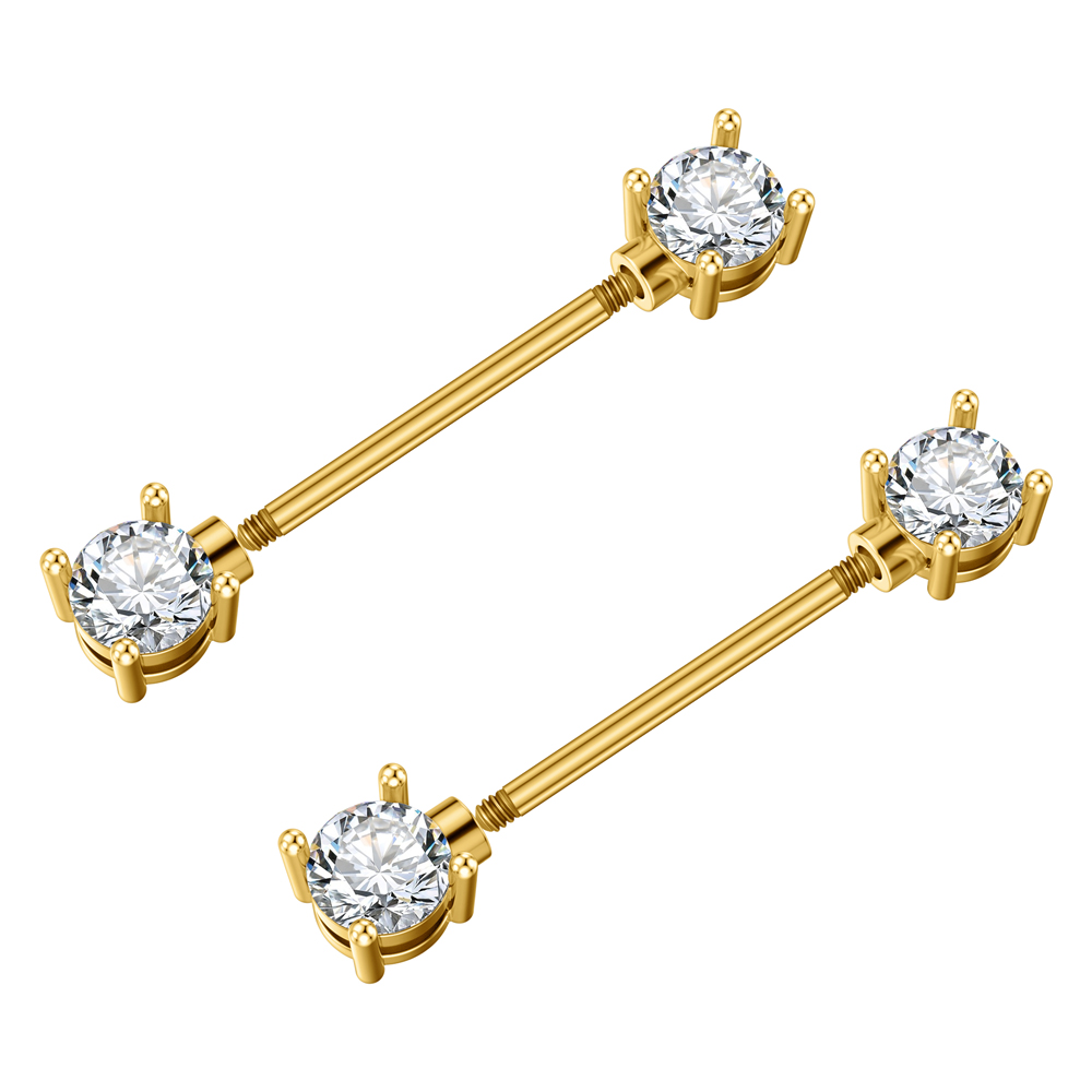 2PCS Both Sides Screwed Heart  - Body Jewelry Barbell recension och pris