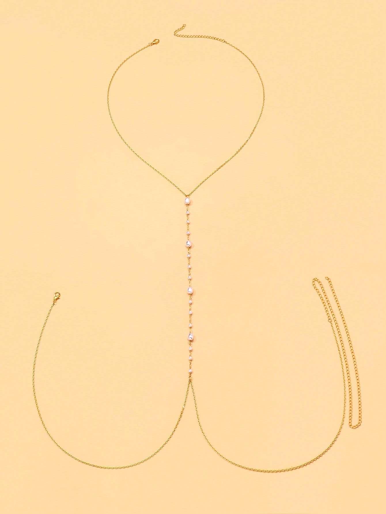 Women Y‑Shape Pearl Body Chain - Body Jewelry Dress recension och pris