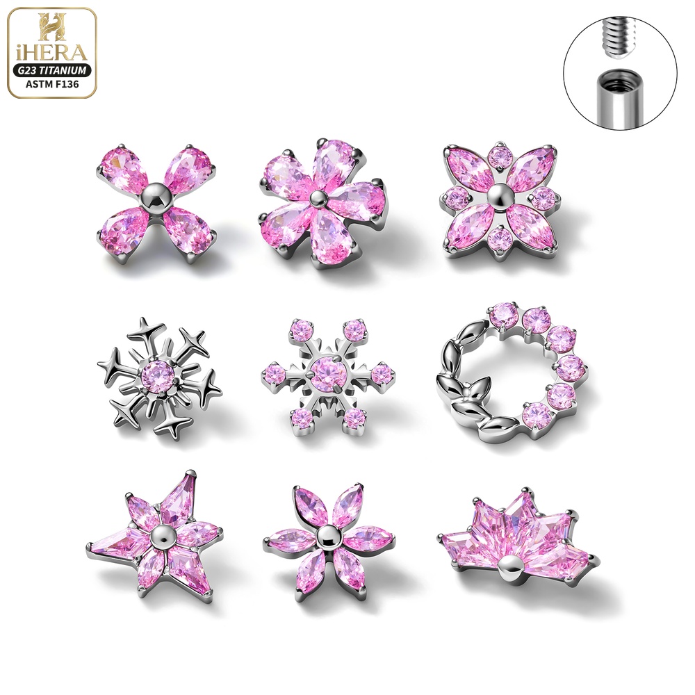 ASTM F136 Titanium Sparkly CZ  - Cluster Stud Ear recension och pris