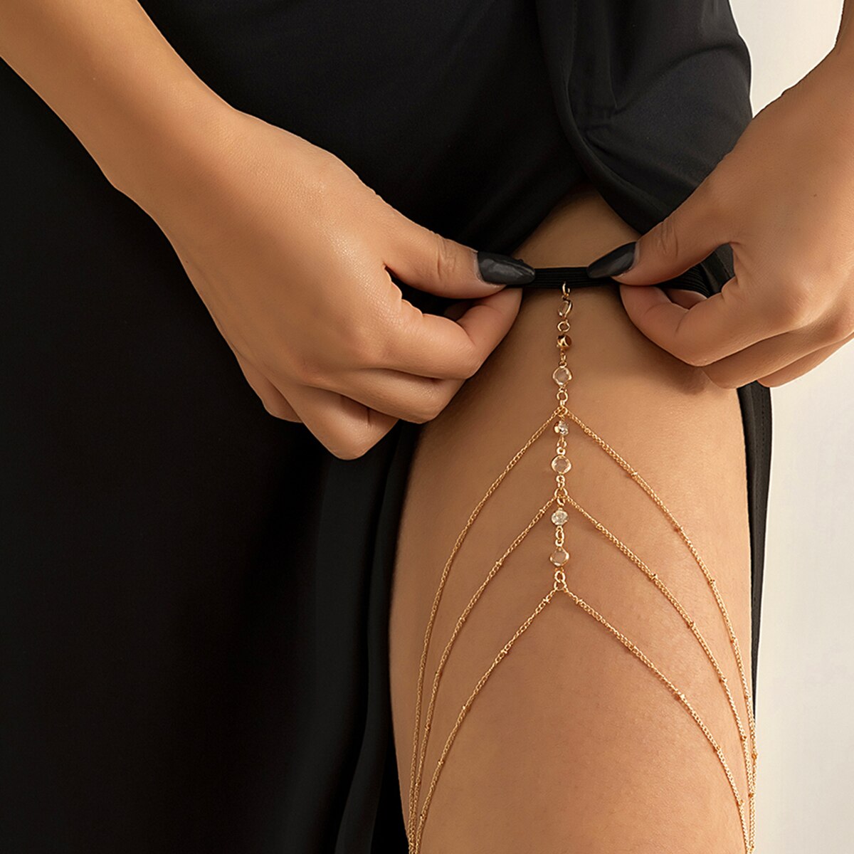 Boho Elastic Band Crystal Leg  - Body Jewelry Dress recension och pris