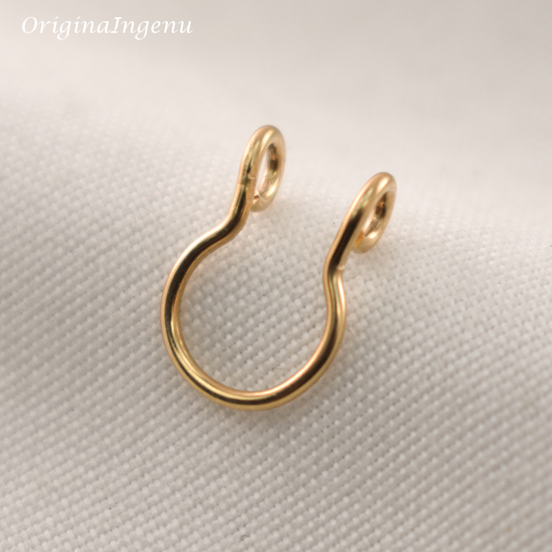 14K Gold Filled Fake Nose Ring - Body Jewelry Septum recension och pris