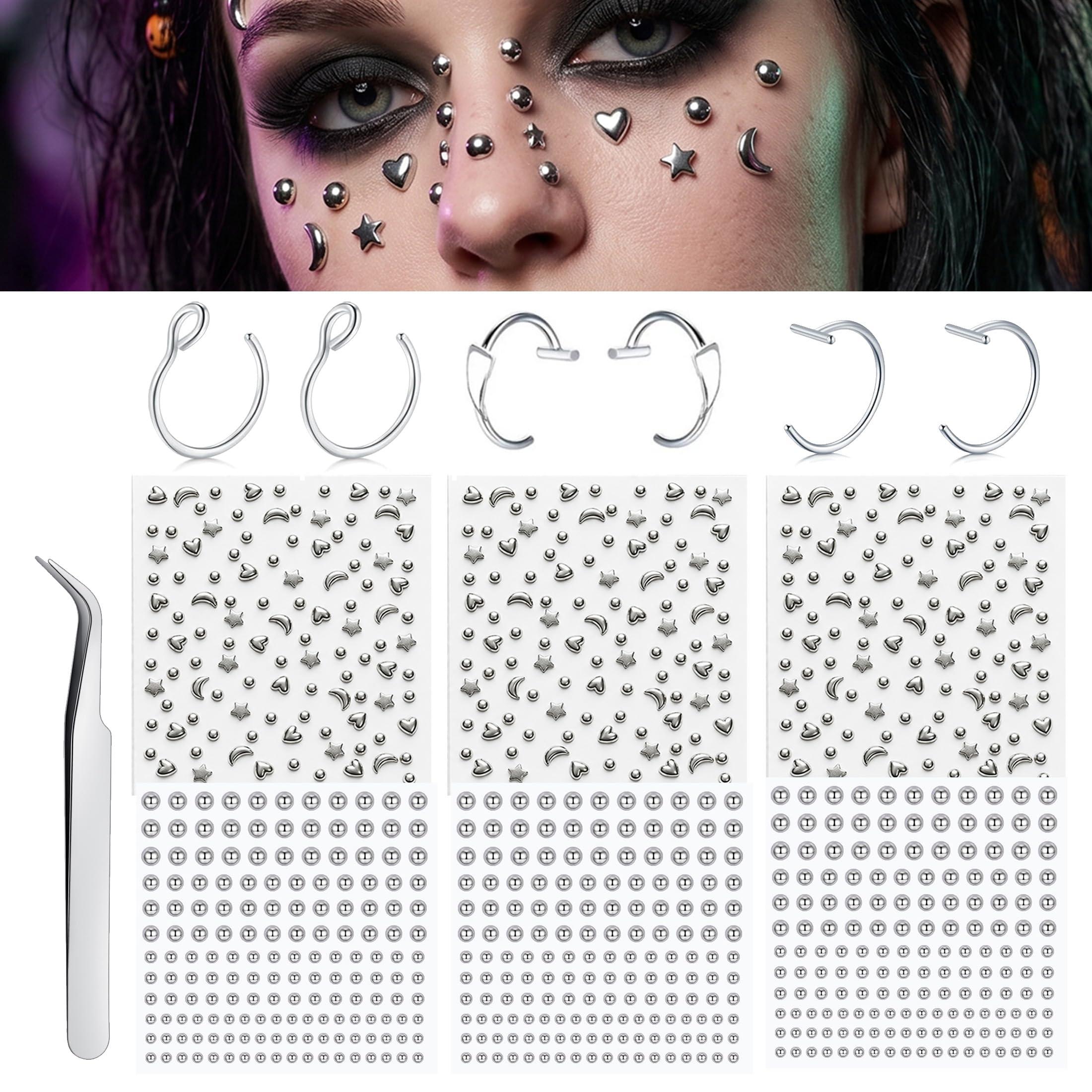 Fake Piercings Balls Stick on  - Body Jewelry Nose Studs recension och pris