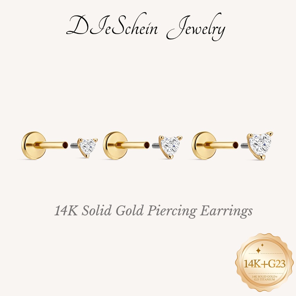 DIeSchein 14K Solid Gold Flat  - Body Jewelry Flat Back recension och pris