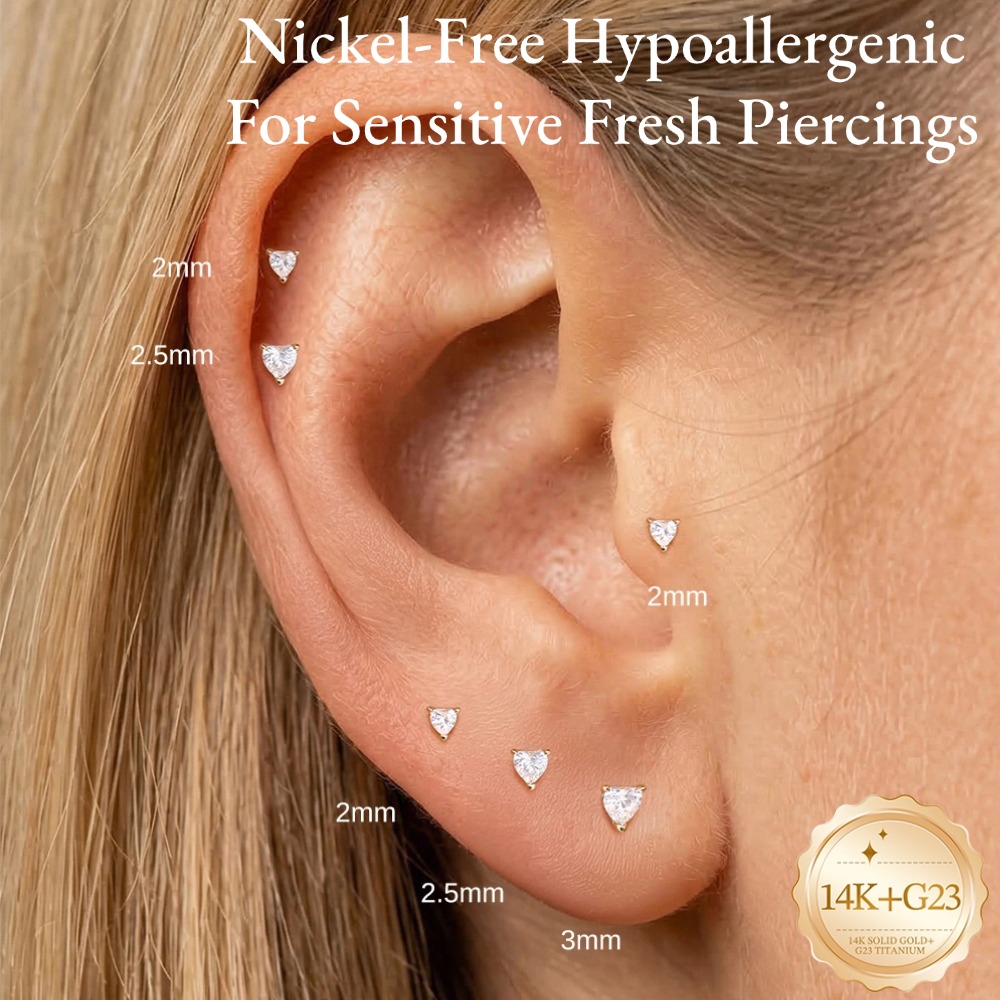 DIeSchein 14K Solid Gold Flat  - Body Jewelry Flat Back recension och pris
