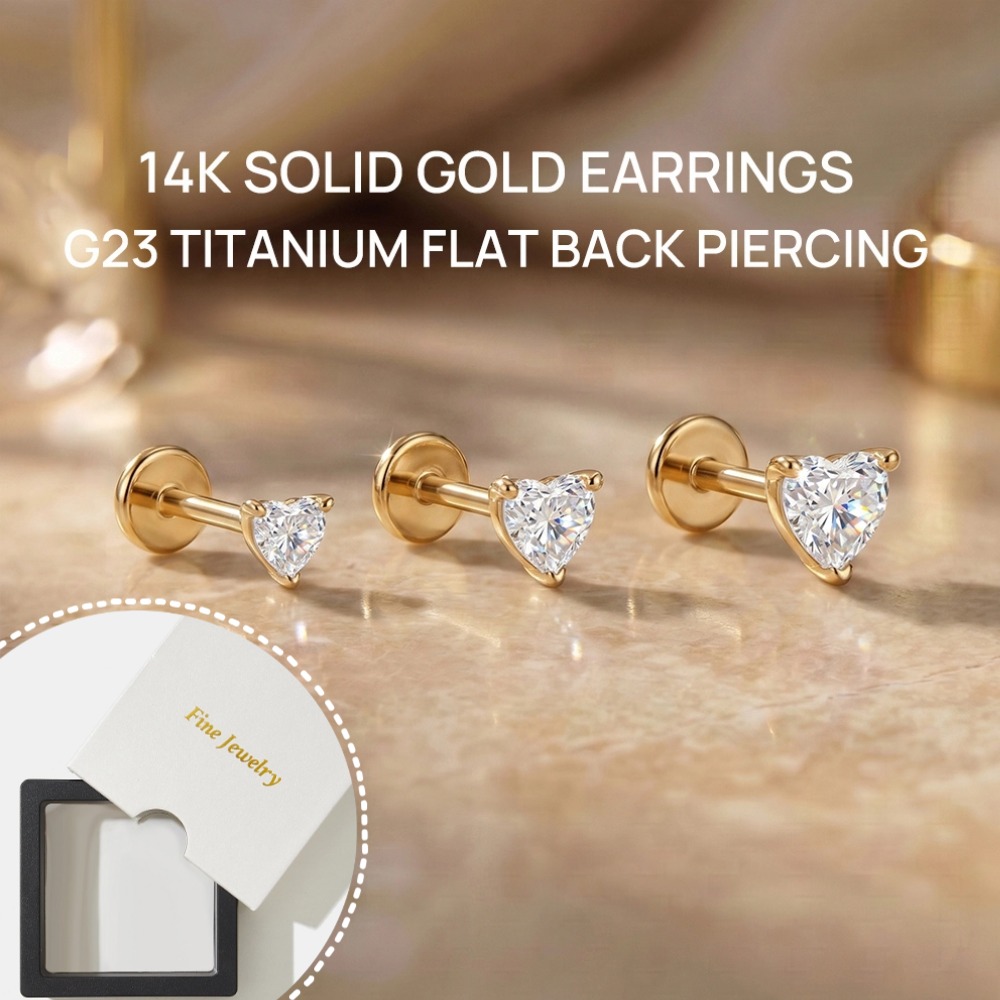 DIeSchein 14K Solid Gold Flat  - Body Jewelry Flat Back recension och pris