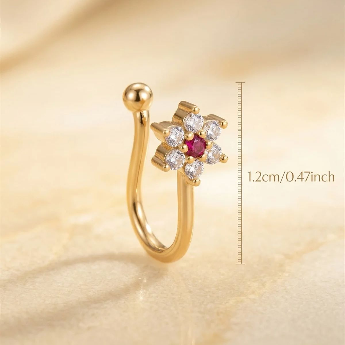 1PC Flower Shaped No Piercing  - Body Jewelry On Sale recension och pris
