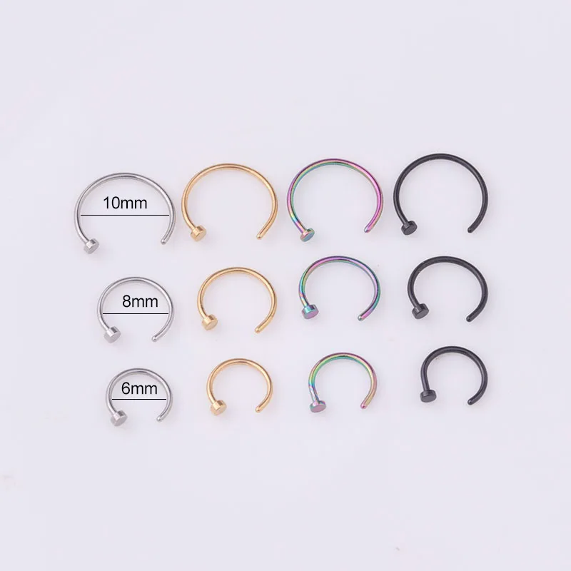 5pcs/lot 20G Nose Ring Hoop, 6 - Body Jewelry Nose Studs recension och pris
