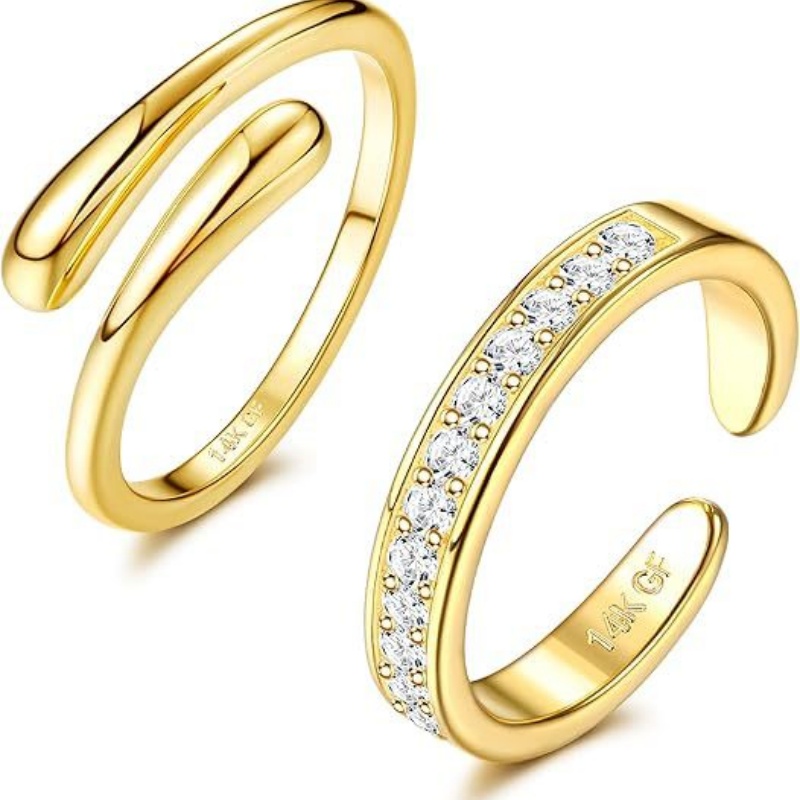 14K Gold-Plated Adjustable Zir - Body Jewelry Lot recension och pris