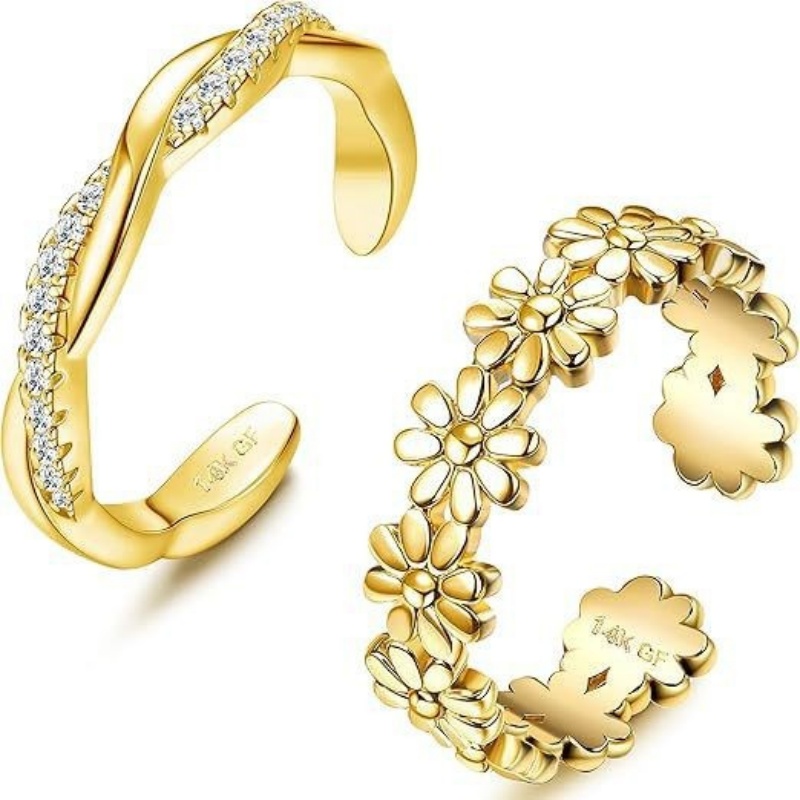 14K Gold-Plated Adjustable Zir - Body Jewelry Lot recension och pris