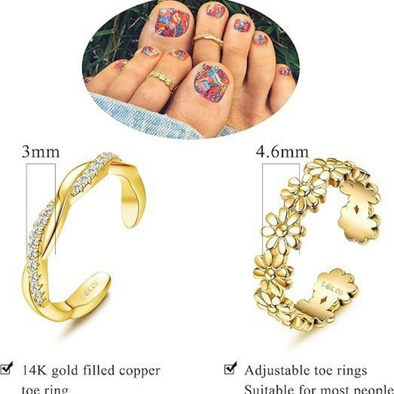 14K Gold-Plated Adjustable Zir - Body Jewelry Lot recension och pris