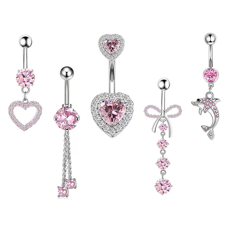 1PCS Pink Crown Belly Button R - Body Jewelry Barbell recension och pris