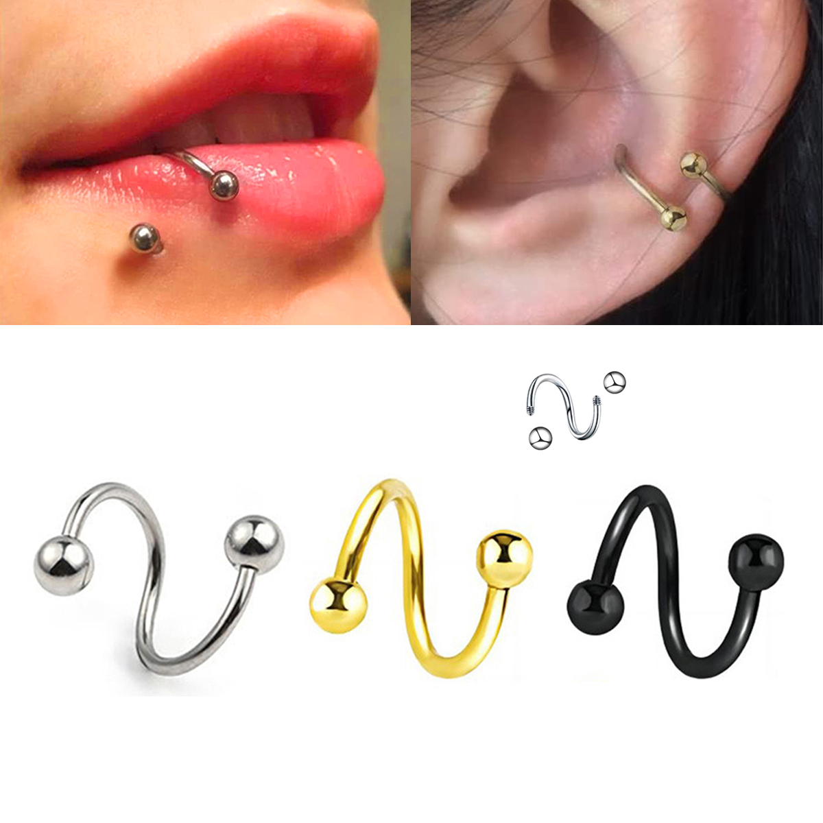 Women's Spiral Earrings Pierci - Body Jewelry Septum recension och pris