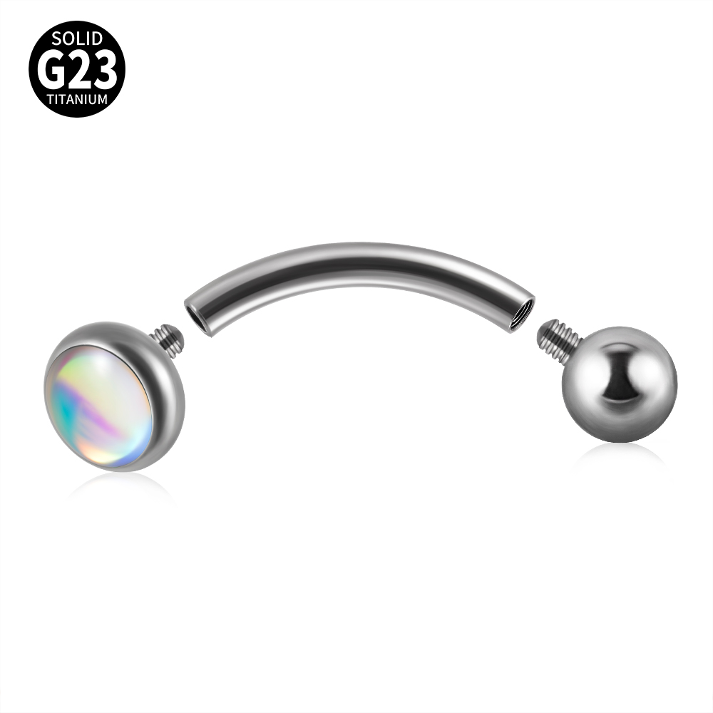 1PC G23 TItanium 16G Flash Gem - Body Jewelry Barbell recension och pris