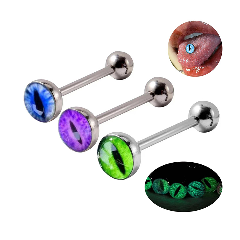 14G Glow in the Dark Dragon Ey - Body Jewelry Barbell recension och pris