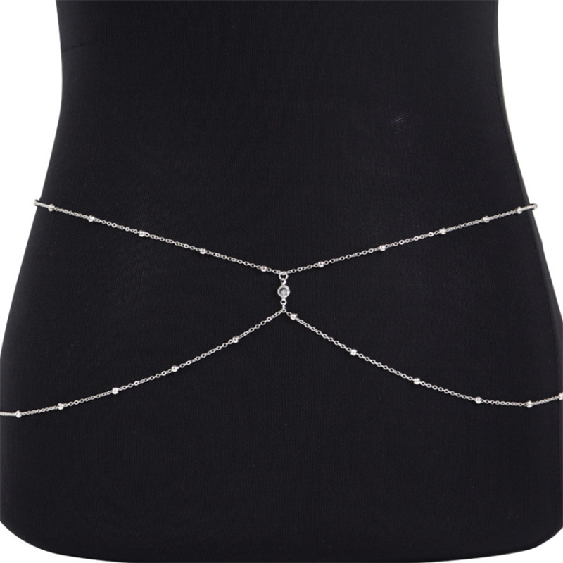 Clear Rhinestone Beaded Belly  - Body Jewelry Outfit recension och pris