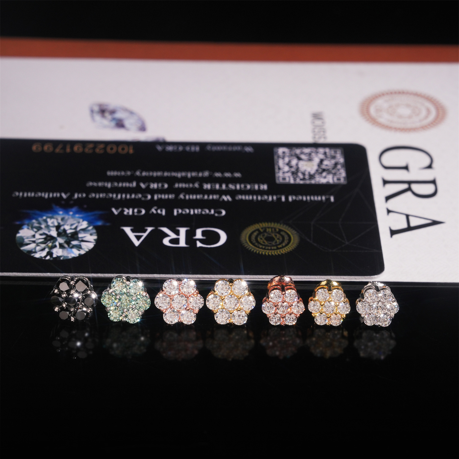 925 Silver Multi-Color Moissan - Cluster Stud Ear recension och pris