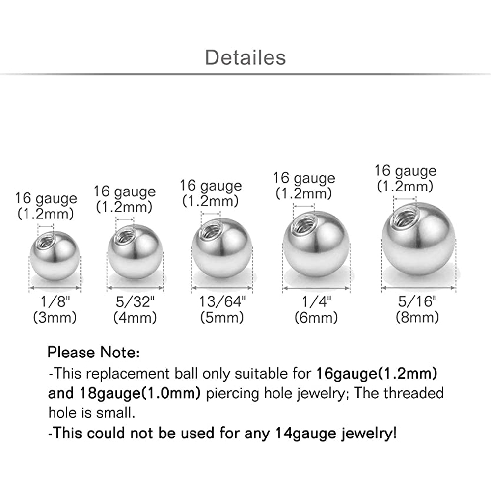 20pcs Replacement Balls Body J - Body Jewelry Barbell recension och pris
