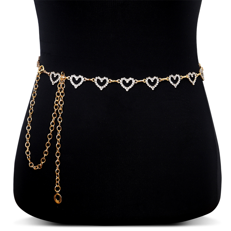 Fashion Rhinestone Heart Waist - Body Jewelry Dress recension och pris