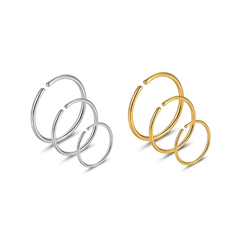 6pcs/lot Hypoallergenic Nose R - Body Jewelry Nose Ring recension och pris
