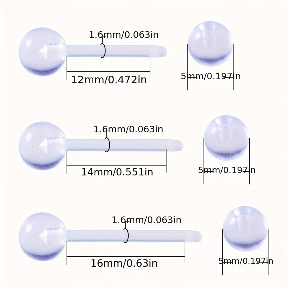 3pcs/Set (Each Size 1pc) Soft  - Body Jewelry In Store recension och pris