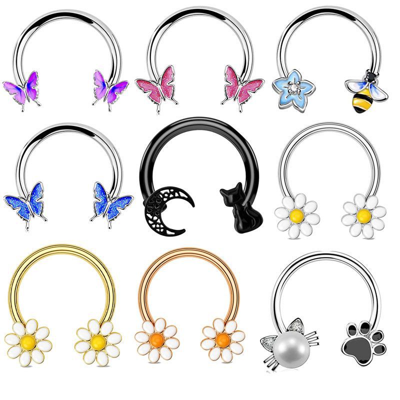 16G Septum Ring Daith Piercing - Body Jewelry Nose Studs recension och pris