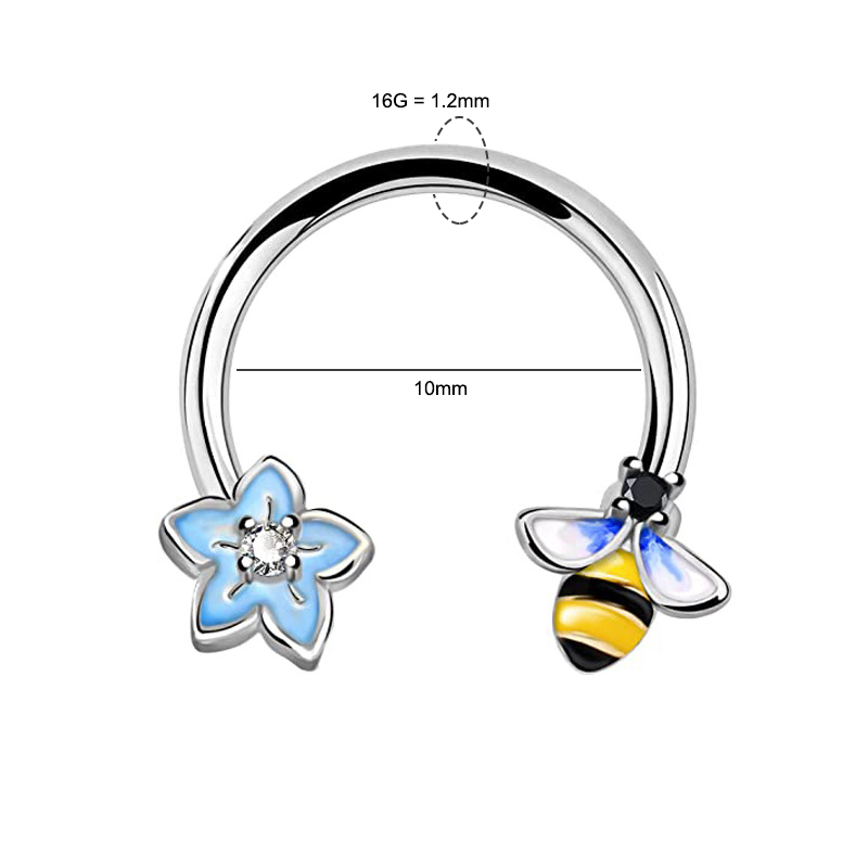 16G Septum Ring Daith Piercing - Body Jewelry Nose Studs recension och pris