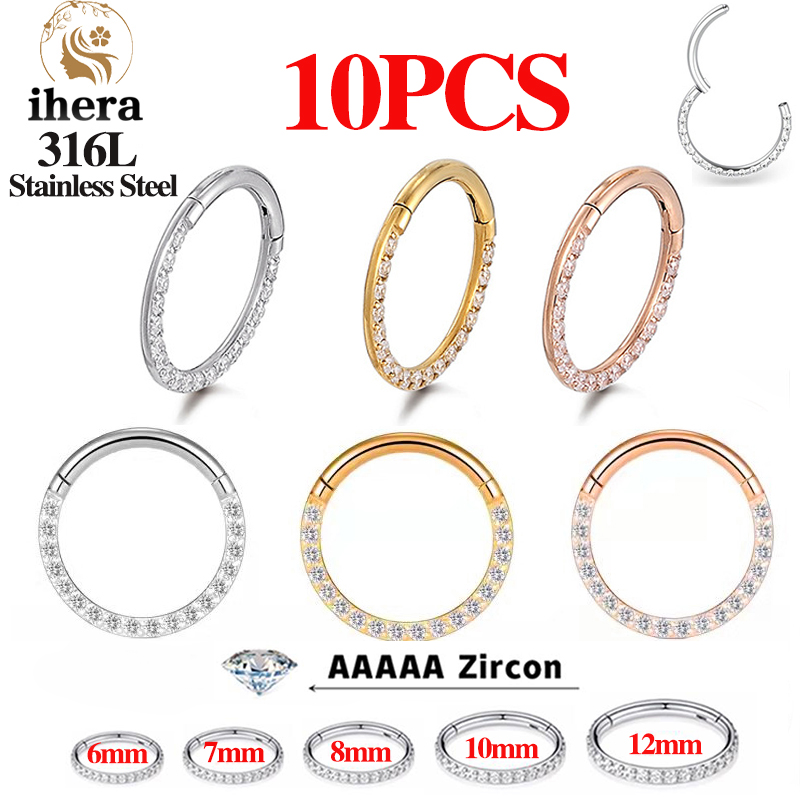 1/10PCS Stainless Steel Nose R - Body Jewelry Nose Studs recension och pris