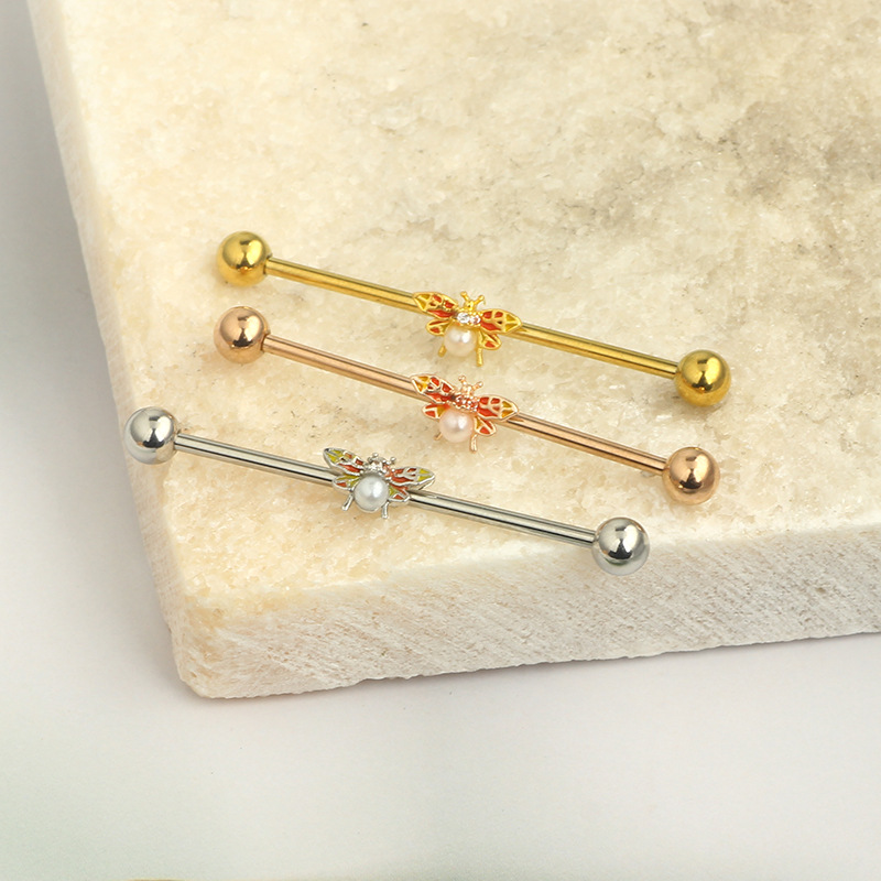 CZ Butterfly Barbell Earrings  - Body Jewelry Barbell recension och pris