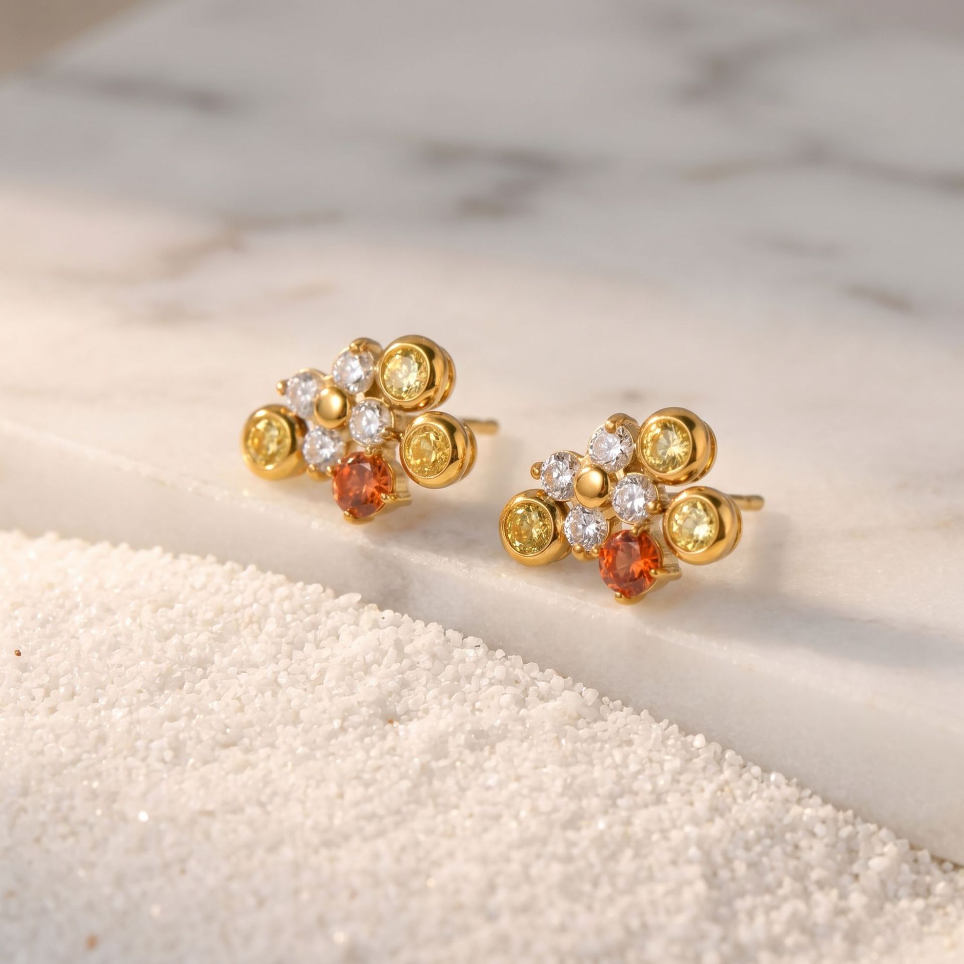 Stainless Steel Zircon Stud Ea - Cluster Stud Ear recension och pris