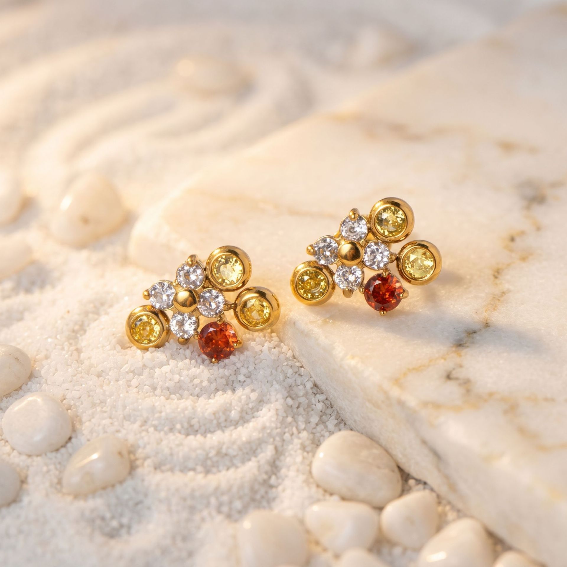 Stainless Steel Zircon Stud Ea - Cluster Stud Ear recension och pris