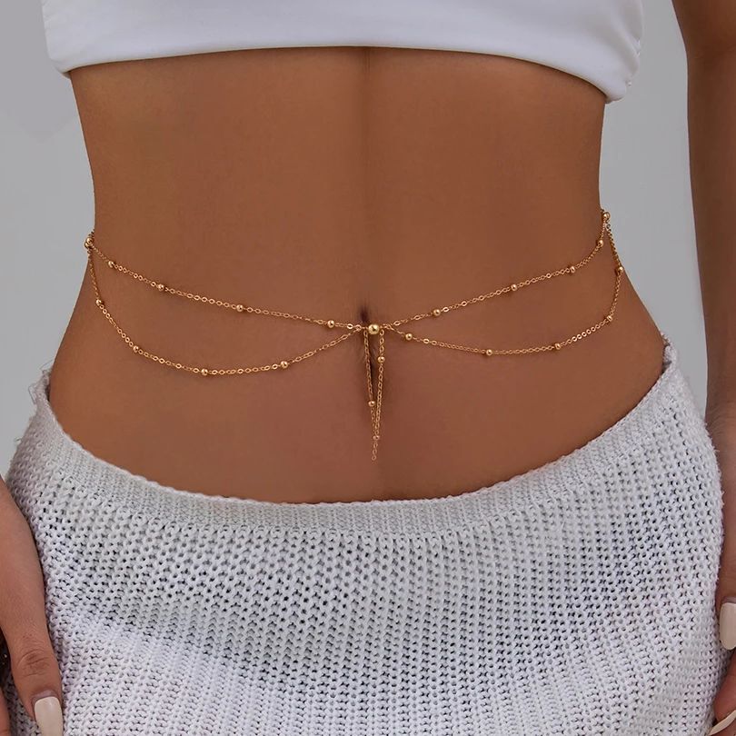 KunJoe Multilayer Gold Color T - Body Jewelry Dress recension och pris