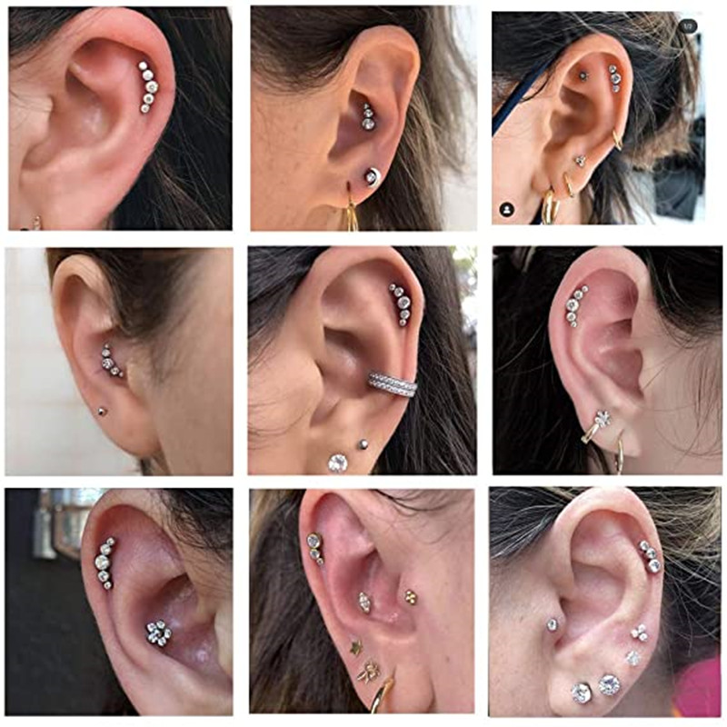 1PCS Crystal Cartilage Piercin - Body Jewelry Barbell recension och pris