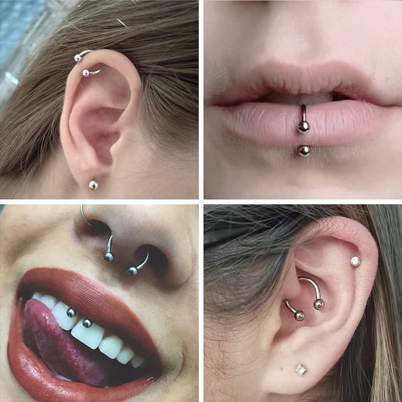 5pcs/lot Stainless Steel 18G H - Body Jewelry Barbell recension och pris