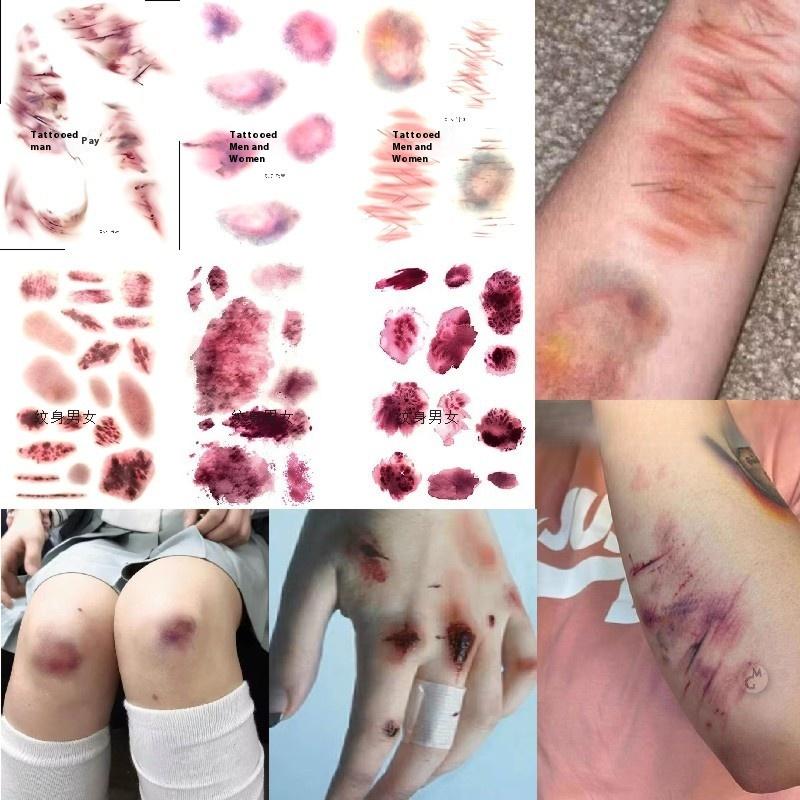 4 Sheets Halloween Wound Bruis - Body Jewelry Eyebrow recension och pris