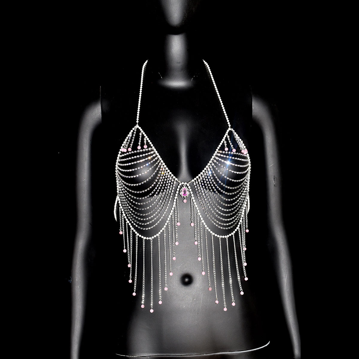 Stylish Rhinestone Bra Jewelry - Body Jewelry Dress recension och pris