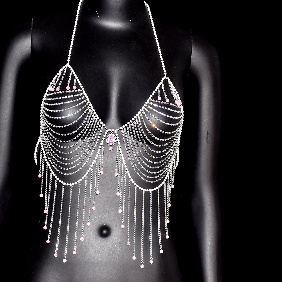 Stylish Rhinestone Bra Jewelry - Body Jewelry Dress recension och pris